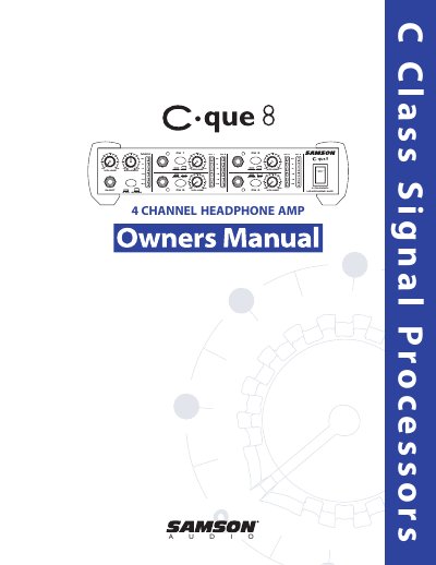 Samson C-que8 4 Channel Headphone Amp User Manual - cover page