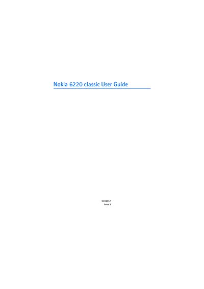 Nokia 6220 classic User Guide