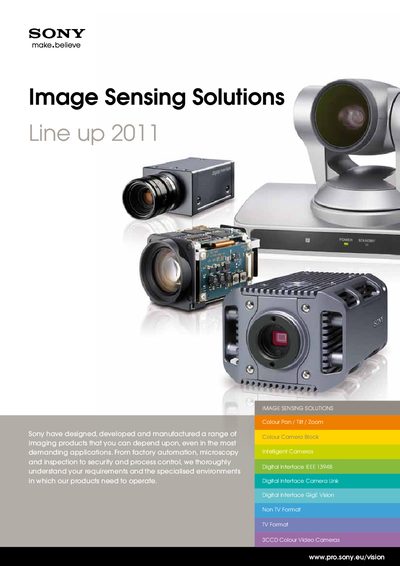 SONY Image Sensing SolutionsLine up2011 Manual - cover page