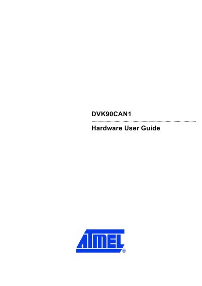 Atmel DVK90CAN1 Hardware User Guide - cover page