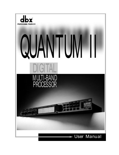 dbx Quantum II Multi-Band Processor User Manual - cover page