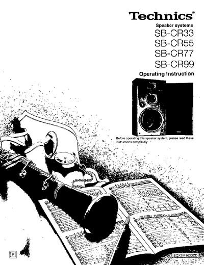 Technics SB-CR33/CR55/CR77/CR99 Speaker System User Manual