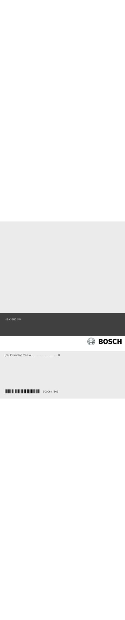 bosch HBA30B5.0W Instruction Guide - cover page
