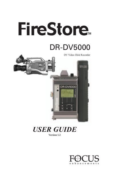 Focus DR-DV5000 User Manual - cover page