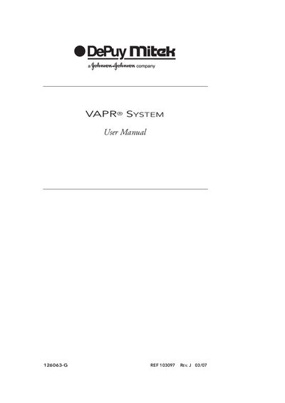 Mitek VAPR II/VAPR 3 User Manual cover