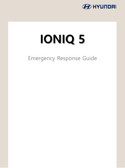 Hyundai IONIQ 5 Emergency Response Guide - cover page
