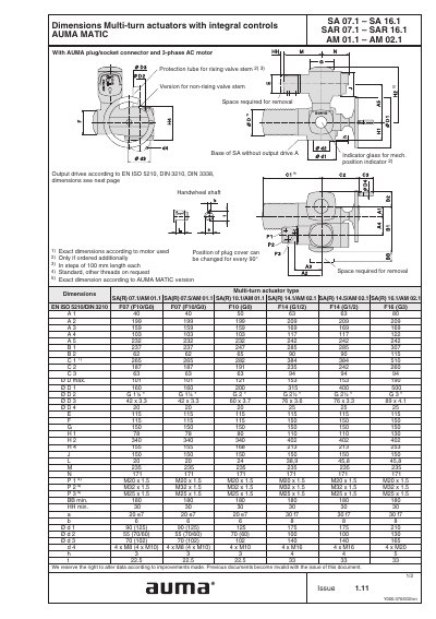 AUMA SA/SAR 07.1-16.1 AM 01.1-02.1 technology data - cover page