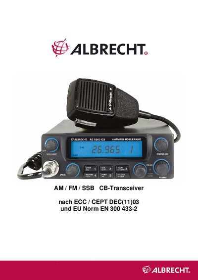 Albrecht AE 5890 EU CB-Transceiver User Manual - cover page