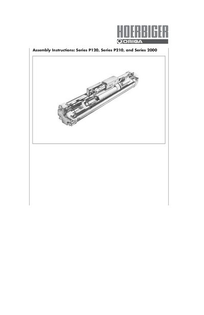 Origa Series P120, P210, 2000 Cylinder Assembly Instructions