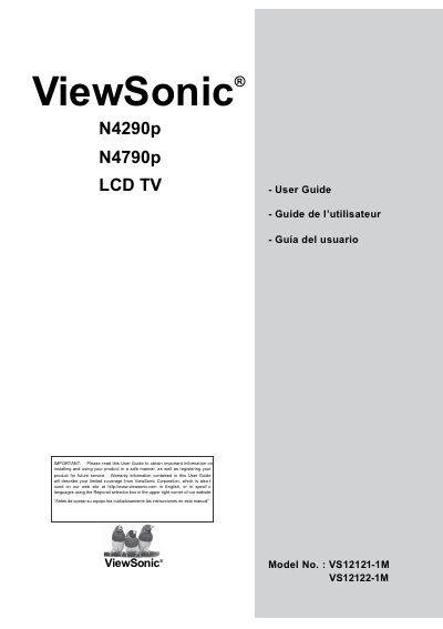 ViewSonic N4290p/N4790p LCD TV User Guide