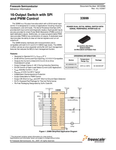 Freescale MC33999 Datasheet - cover page