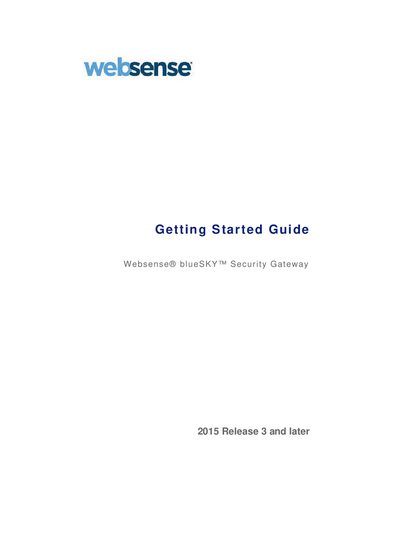 Websense IQ-Series blueSKY Security Gateway Getting Started Guide