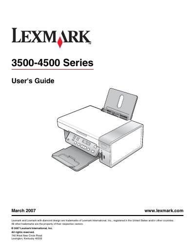 Lexmark 3500-4500 Series User's Guide - cover page