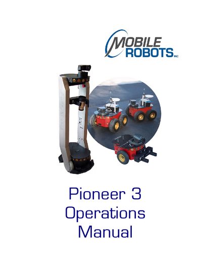 MobileRobots Pioneer 3 Operations Manual - cover page