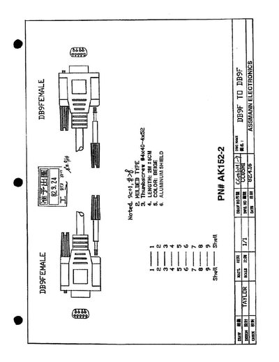 ASSMANN ELECTRONICS DB9FEMALE  - cover page
