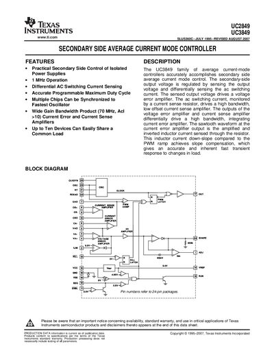 Texas Instruments UC2849/UC3849 Datasheet - cover page