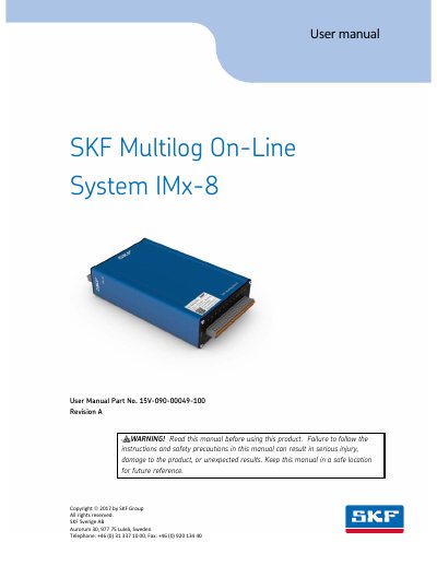 SKF IMx-8 User Manual - cover page