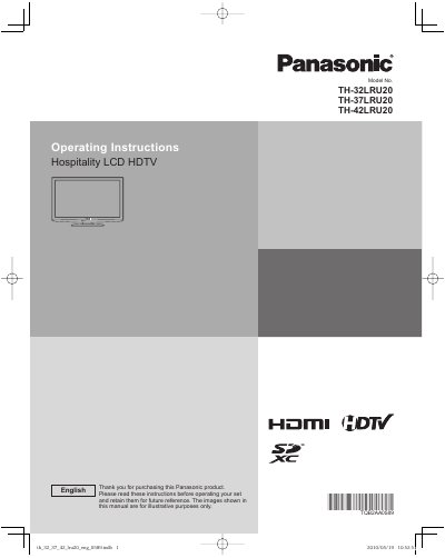 Panasonic TH-32LRU20/TH-37LRU20/TH-42LRU20 Operating Instructions - cover page