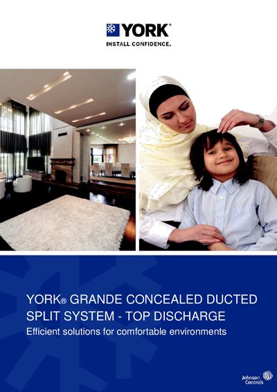 York Grande Ceiling Concealed Ducted Top Discharge Air Conditioner User Manual - cover page
