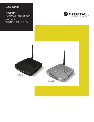 Motorola WR850GP and WR850G User Guide - cover page