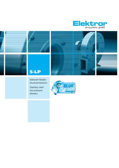 Elektror S-LP Stainless Steel Low Pressure Blower Technical Manual