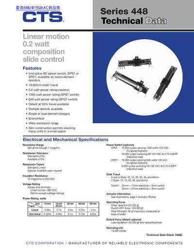 CTS Series 448 Datasheet - cover page