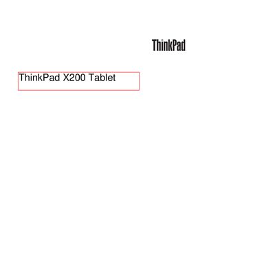 Lenovo ThinkPad X200 Tablet User Manual - cover page