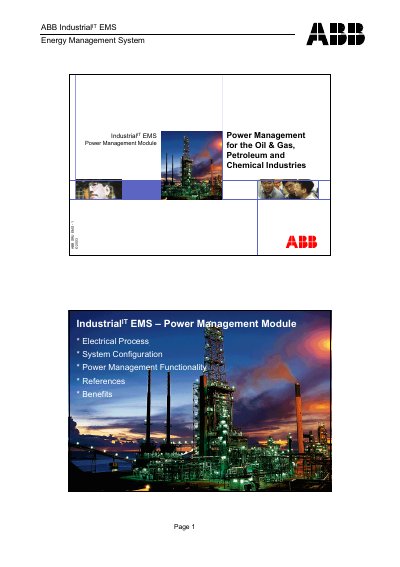 ABB SRU EMS-1 Energy Management System Manual