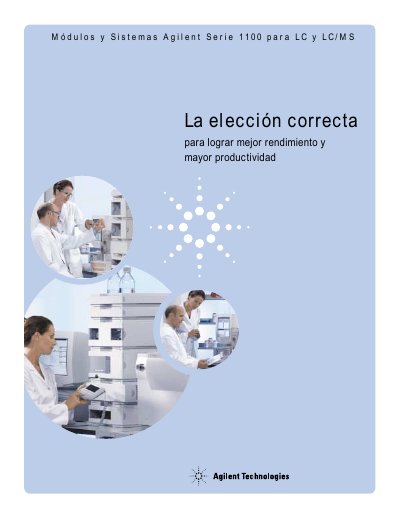 Agilent Technologies 1100 Series LC and LC/MS Modules Systems Product Brochure - cover page
