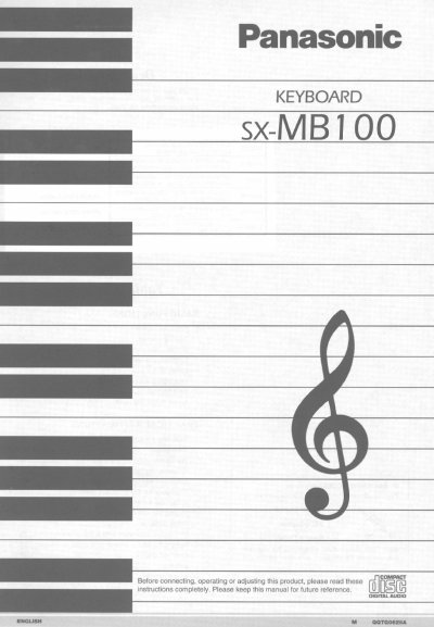 Panasonic SX-MB100 Keyboard Owner's Manual - cover page