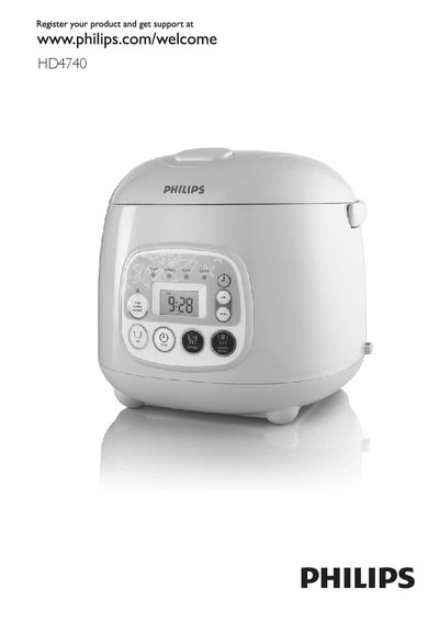 Philips HD4740 Rice Cooker User Manual