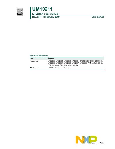 NXP UM10211 LPC23XX user manual - cover page