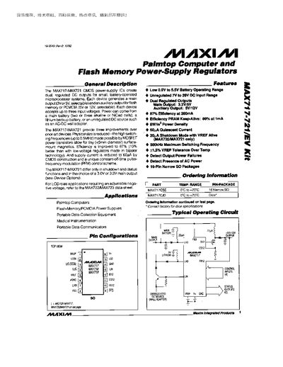 Maxim MAX717-721 EV Kit User Manual - cover page
