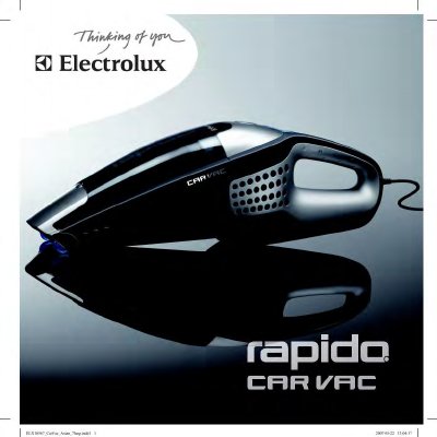 Electrolux Rapid Car Vacuum User Manual - cover page