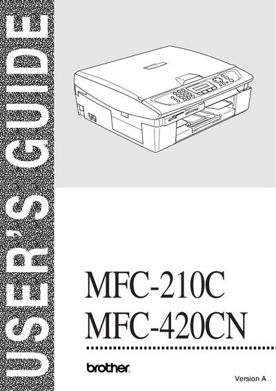 Brother MFC-210C and MFC-420CN User Guide - cover page
