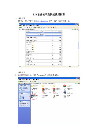 Sony RSM Software Installation Quick Guide - cover page