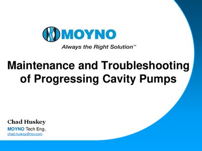 MOYNO Progressing Cavity Pump Maintenance and Troubleshooting - cover page
