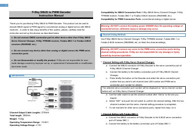 FrSky SBUS to PWM Decoder Instruction Manual - cover page