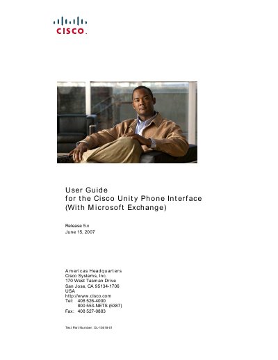 Cisco Unity Phone Interface User Guide - cover page
