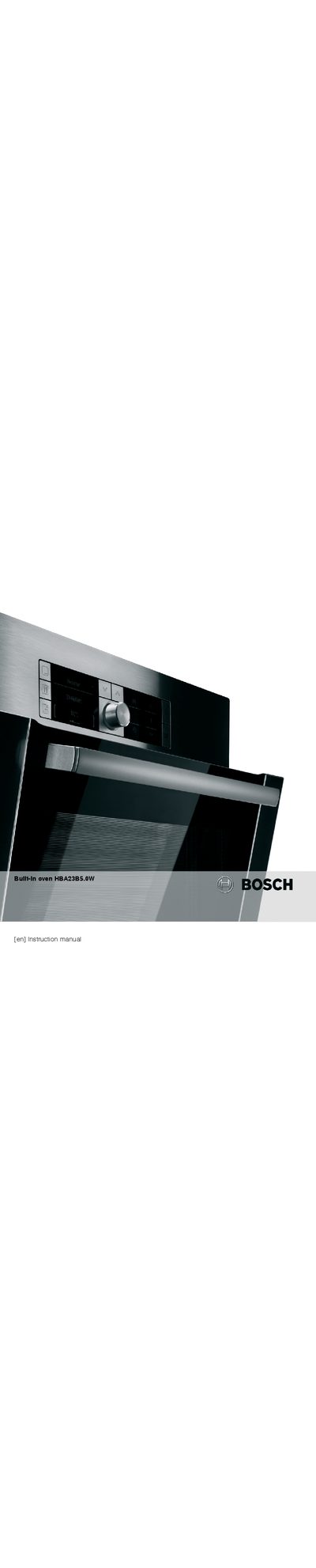 Bosch HBA23B5.0W Built-in Oven Instruction Manual - cover page