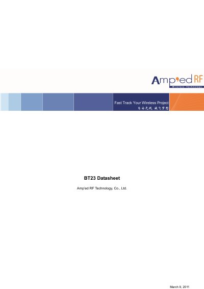 Amp'ed RF Technology BT23 Datasheet - cover page