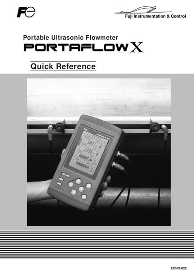 Fuji PORTAFLOW X Portable Ultrasonic Flowmeter Manual - cover page