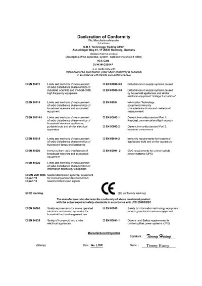 Gigabyte GV-NX84G256HP VGA Card User Manual - cover page