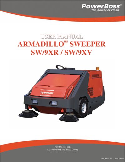 PowerBoss Armadillo Sweeper SW/9XR / SW/9XV User Manual - cover page