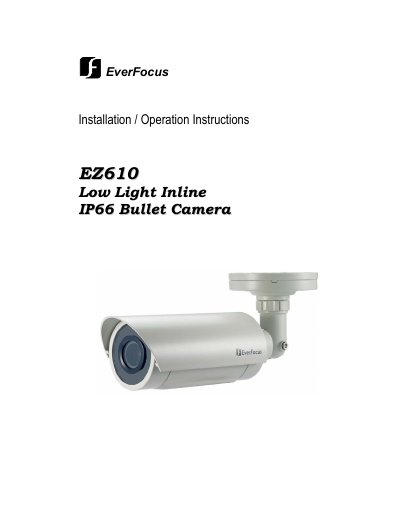 EverFocus EZ610_manual-0803 finalized  - cover page
