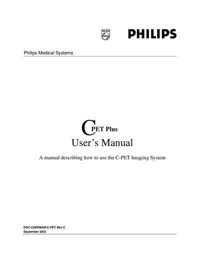 Philips C-PET User Manual Rev C - cover page