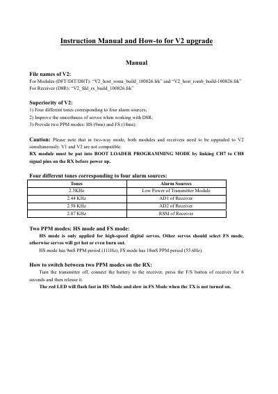 FrSky V2 Module and Receiver Upgrade Manual - cover page