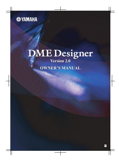 Yamaha DME Designer Owner's Manual for DME Series and SP2060
