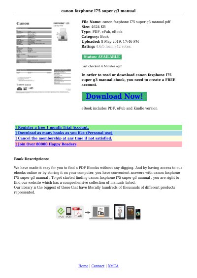 Canon FAXPHONE L75 Super G3 User Manual - cover page