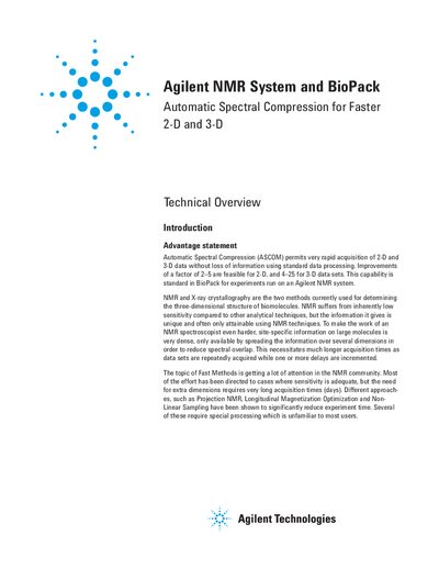 Agilent BioPack ASCOM Technical Overview - cover page
